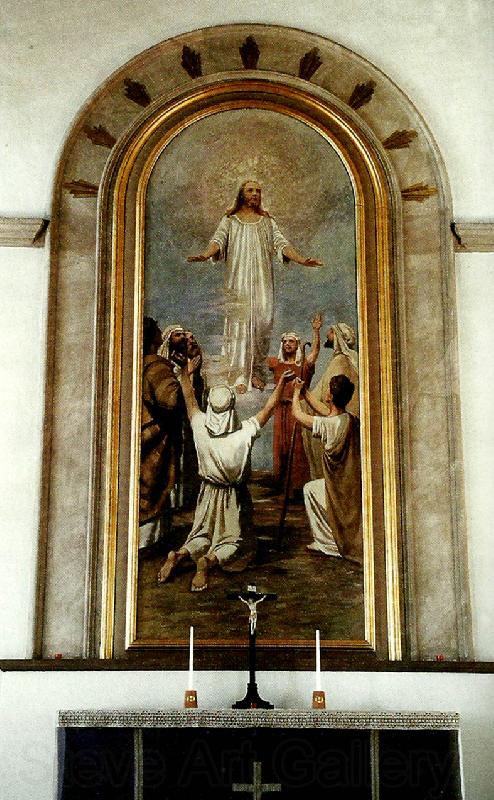 johan krouthen kristus bland larjungarna pa himmelsfardsberget Norge oil painting art